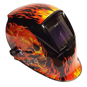 welding helmet large view flame design