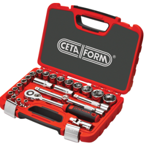 25 Piece 1/2’’ Drive 12-Point Socket Set (Plastic Case)