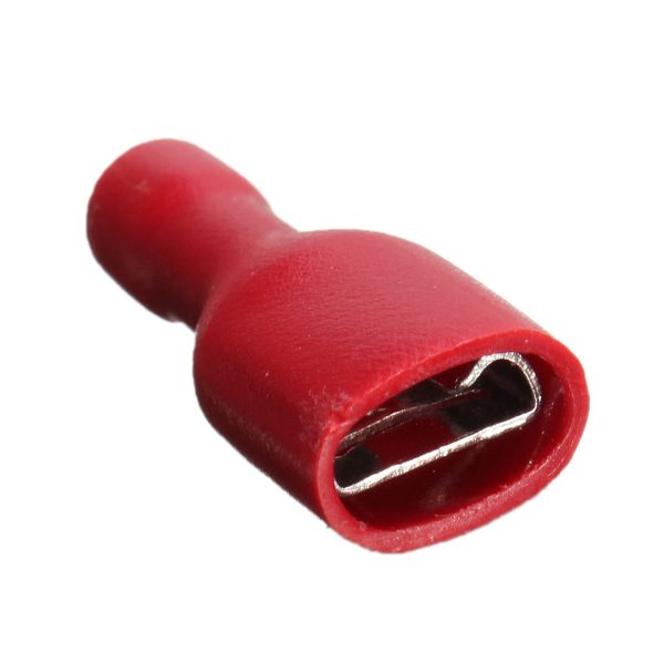 Fully Insulated Spade Terminals Red Female 6mm (25 Pk)