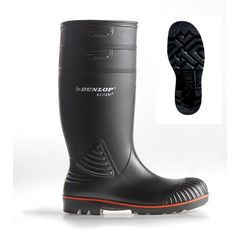 Dunlop Acifort Heavy Duty Full Safety Wellington Boots Black