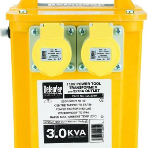 Defender E203010 3kVA Transformer 2x16A 110V Outlets
